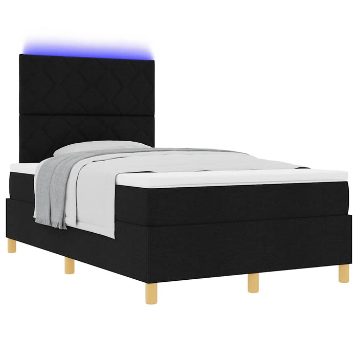 Pat cu arc LED cu saltea Negru 120 x 190 cm țesătură - WALTI WALTI