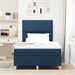 Pat cu arc LED cu saltea albastru 120 x 190 cm țesătură - WALTI WALTI