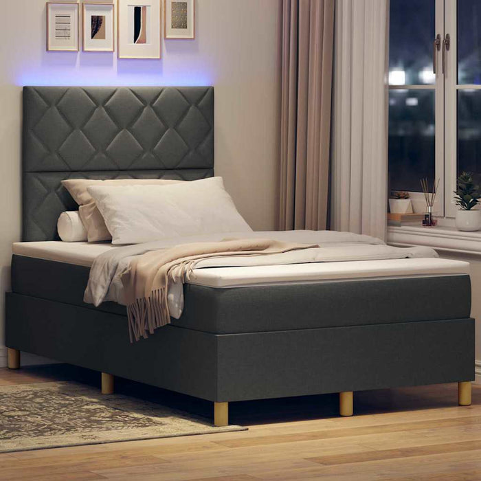 Pat cu arc LED cu headboard Gri închis 120 x 200 cm țesătură - WALTI WALTI