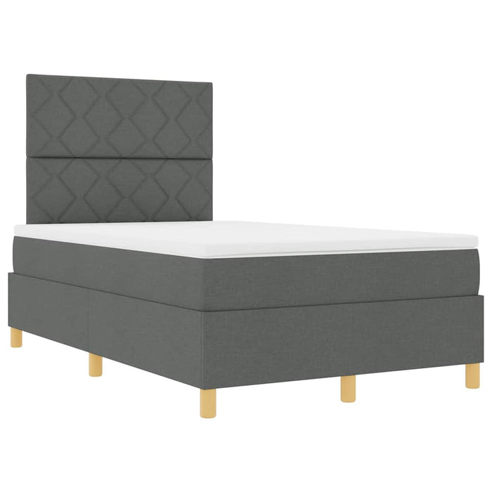 Pat cu arc LED cu headboard Gri închis 120 x 200 cm țesătură - WALTI WALTI