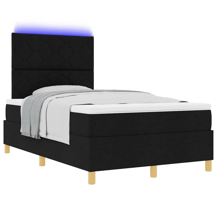 Pat cu arc LED cu saltea Negru 120 x 200 cm țesătură - WALTI WALTI