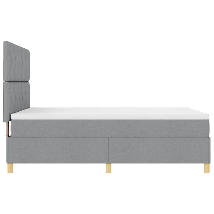Pat cu arc LED cu headboard Gri deschis 140 x 190 cm țesătură - WALTI WALTI