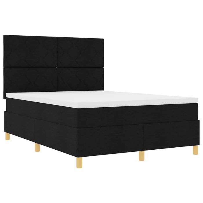 Pat cu arc LED cu headboard Negru 140 x 190 cm țesătură WALTI