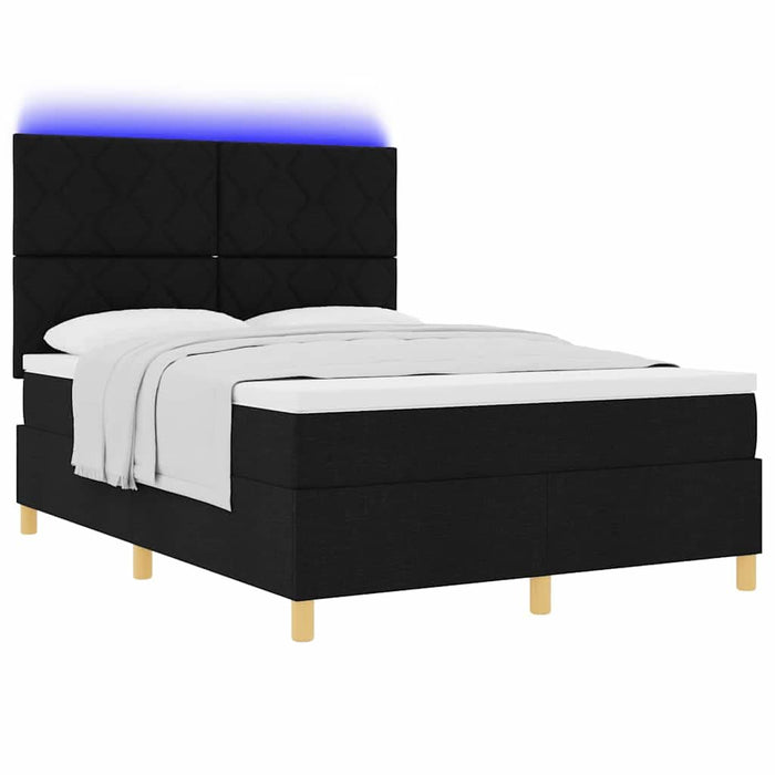 Pat cu arc LED cu headboard Negru 140 x 190 cm țesătură WALTI