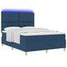 Pat cu arc LED cu headboard albastru 140 x 190 cm țesătură - WALTI WALTI