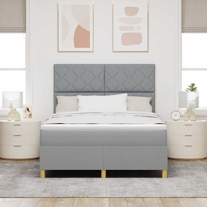 Pat cu arc LED cu headboard Gri deschis 140 x 200 cm țesătură - WALTI WALTI