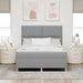 Pat cu arc LED cu headboard Gri deschis 140 x 200 cm țesătură - WALTI WALTI