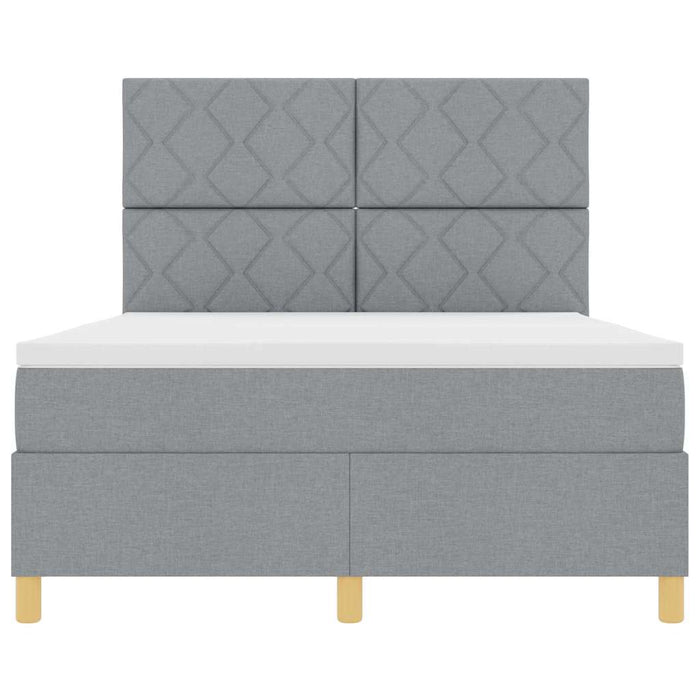 Pat cu arc LED cu headboard Gri deschis 140 x 200 cm țesătură - WALTI WALTI