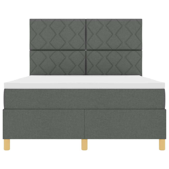 Pat cu arc LED cu headboard Gri închis 140 x 200 cm țesătură WALTI