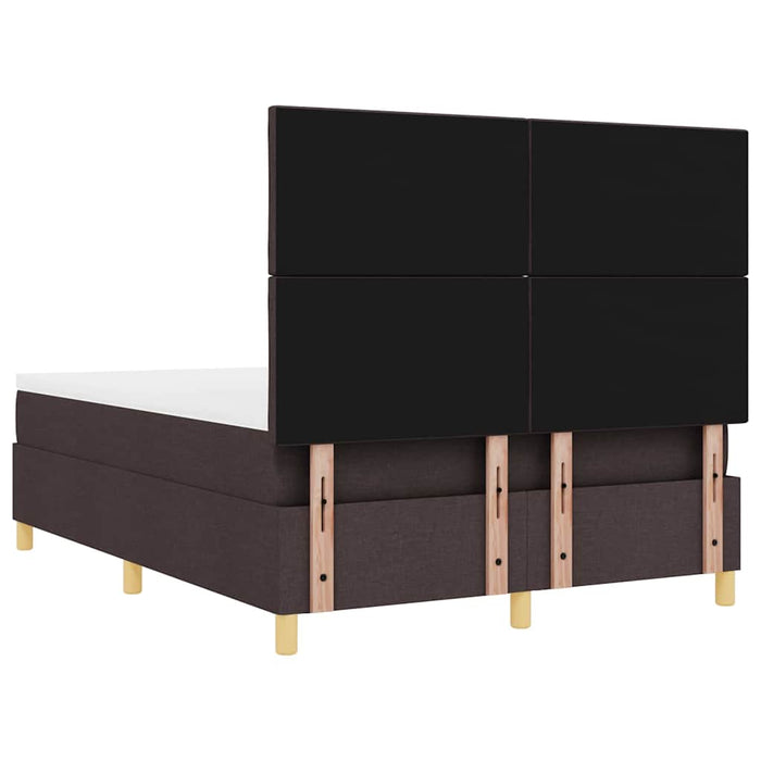 Pat cu arc LED cu headboard Maro închis 140 x 200 cm țesătură WALTI