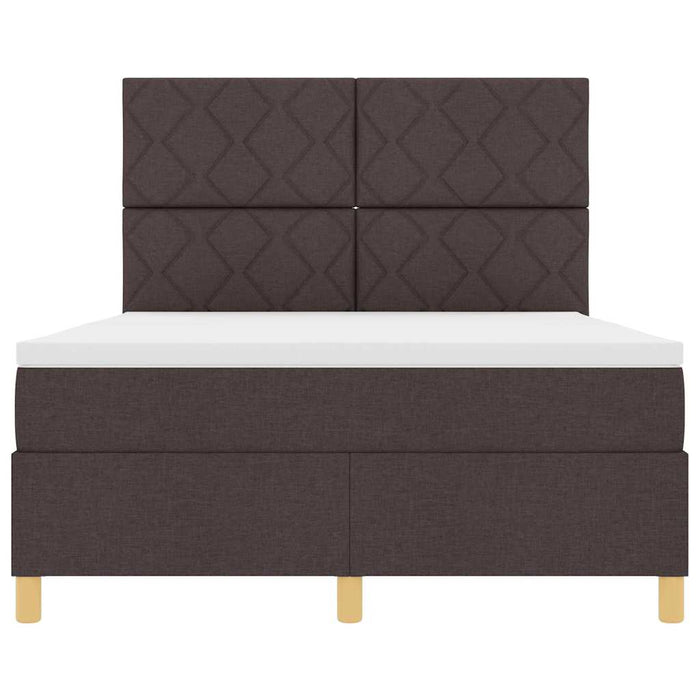 Pat cu arc LED cu headboard Maro închis 140 x 200 cm țesătură WALTI