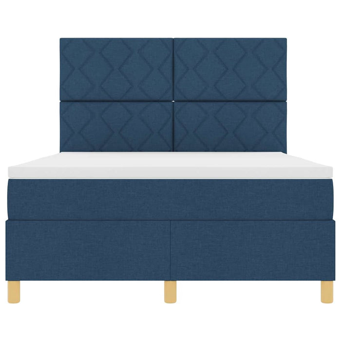 Pat cu arc LED cu headboard albastru 140 x 200 cm țesătură WALTI