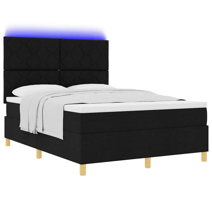 Pat cu arc LED cu headboard Negru 160 x 200 cm țesătură WALTI