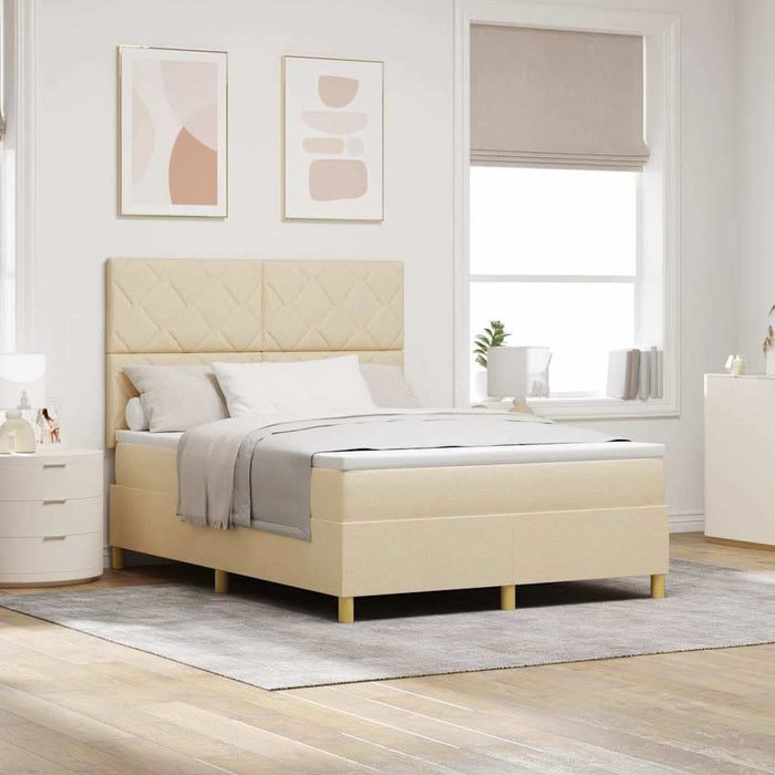 Pat cu arc LED cu headboard Crem 160 x 200 cm țesătură WALTI