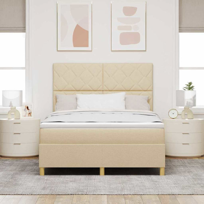 Pat cu arc LED cu headboard Crem 160 x 200 cm țesătură WALTI