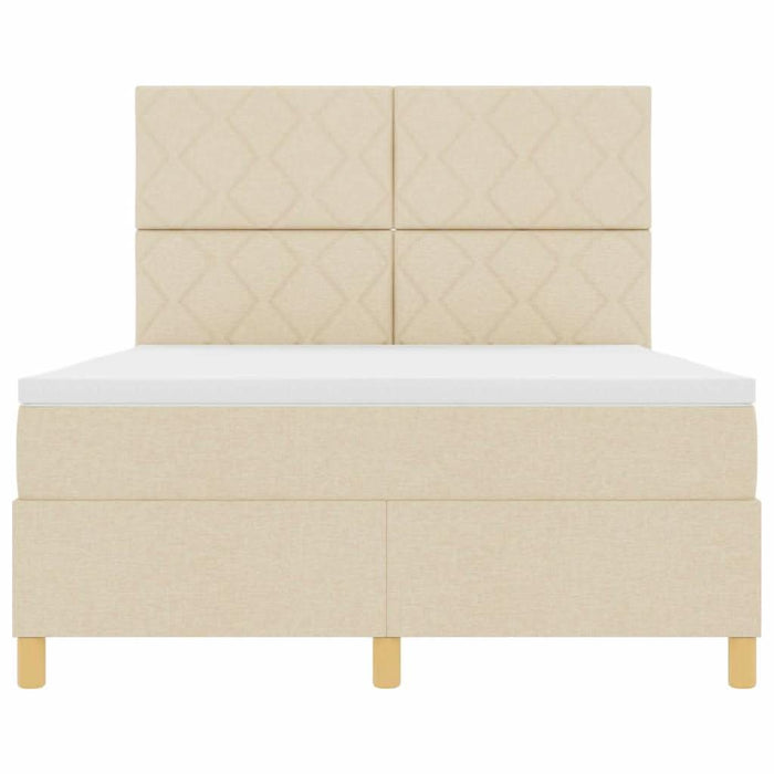 Pat cu arc LED cu headboard Crem 160 x 200 cm țesătură WALTI