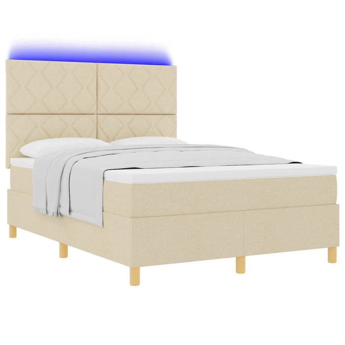 Pat cu arc LED cu headboard Crem 160 x 200 cm țesătură WALTI