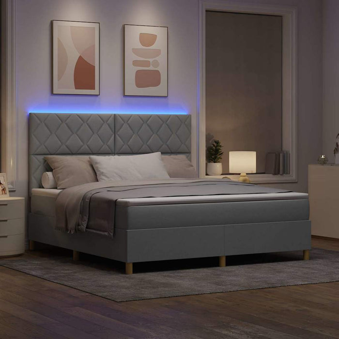 Pat cu arc LED cu headboard Gri deschis 180 x 200 cm țesătură - WALTI WALTI