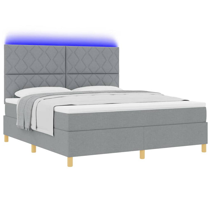 Pat cu arc LED cu headboard Gri deschis 180 x 200 cm țesătură - WALTI WALTI