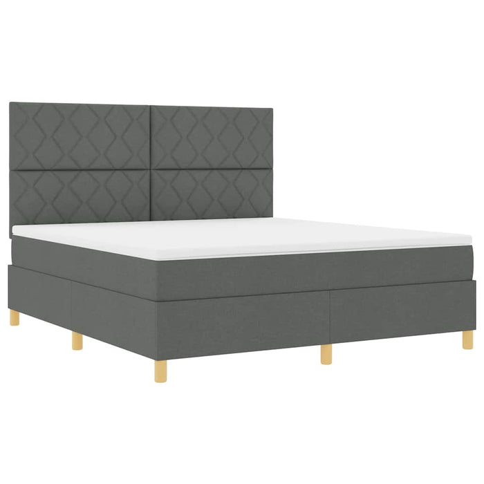 Pat cu arc LED cu headboard Gri închis 180 x 200 cm țesătură - WALTI WALTI