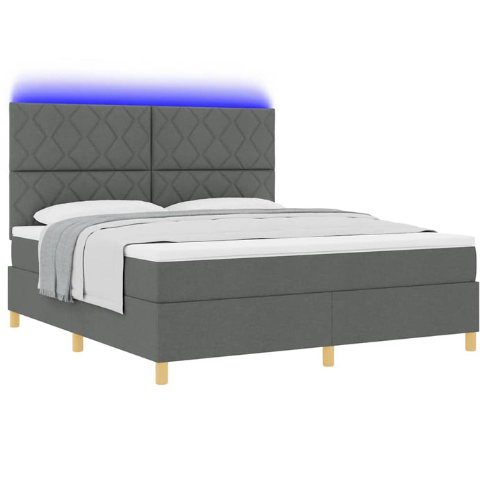 Pat cu arc LED cu headboard Gri închis 180 x 200 cm țesătură - WALTI WALTI
