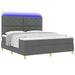 Pat cu arc LED cu headboard Gri închis 180 x 200 cm țesătură - WALTI WALTI