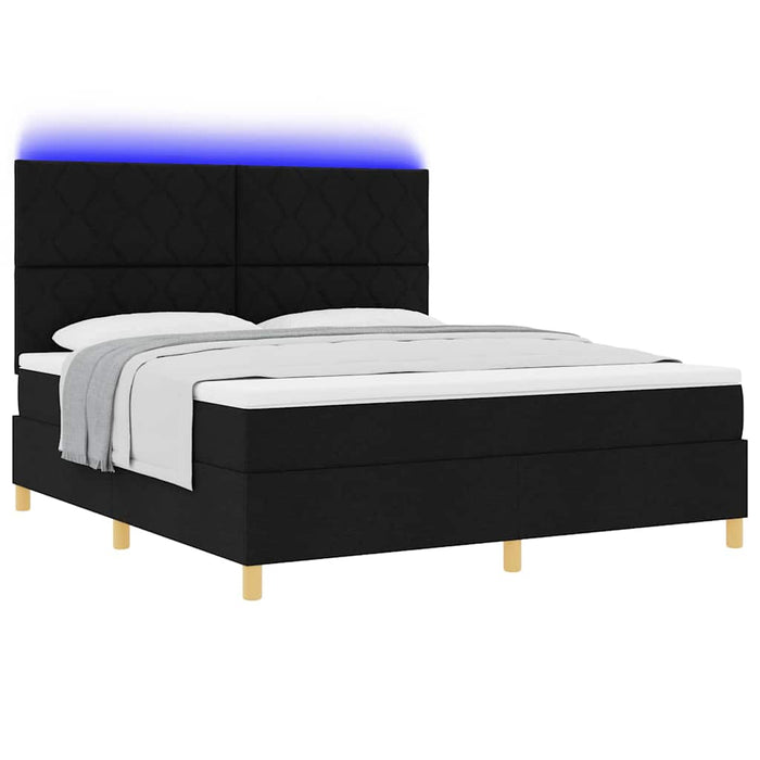 Pat cu arc LED cu headboard Negru 180 x 200 cm țesătură WALTI