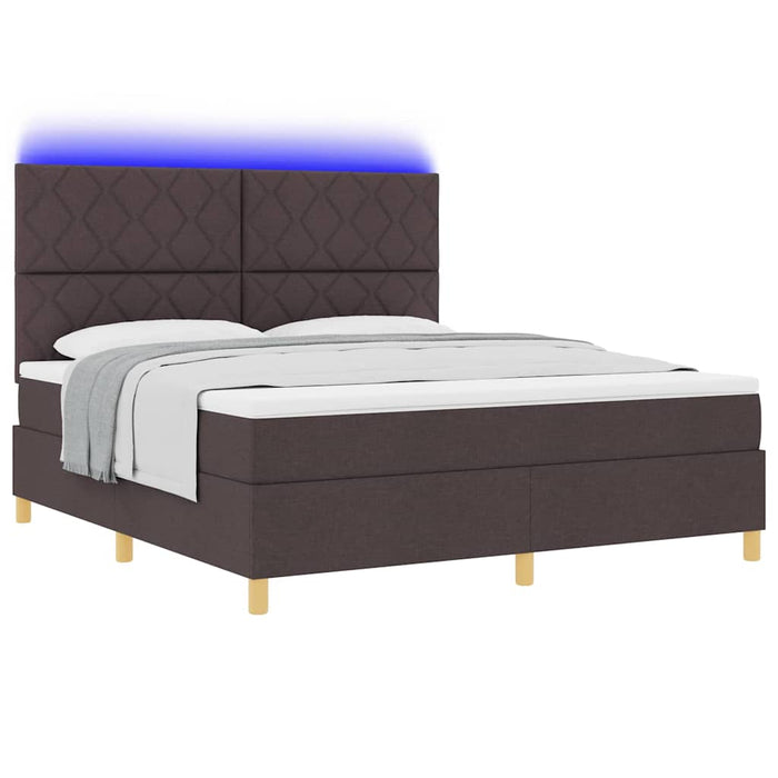 Pat cu arc LED cu headboard Maro închis 180 x 200 cm țesătură - WALTI WALTI
