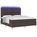Pat cu arc LED cu headboard Maro închis 180 x 200 cm țesătură - WALTI WALTI