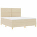 Pat cu arc LED cu headboard Crem 180 x 200 cm țesătură - WALTI WALTI