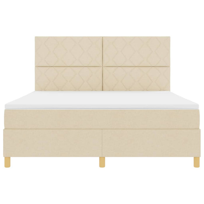 Pat cu arc LED cu headboard Crem 180 x 200 cm țesătură - WALTI WALTI