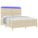 Pat cu arc LED cu headboard Crem 180 x 200 cm țesătură - WALTI WALTI