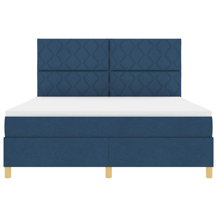 Pat cu arc LED cu headboard albastru 180 x 200 cm țesătură - WALTI WALTI