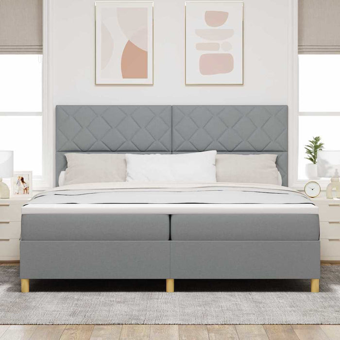 Pat cu arc LED cu saltea Gri deschis 200 x 200 cm țesătură - WALTI WALTI