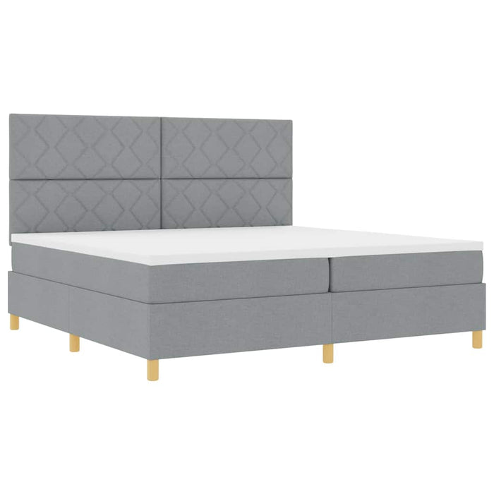 Pat cu arc LED cu saltea Gri deschis 200 x 200 cm țesătură - WALTI WALTI
