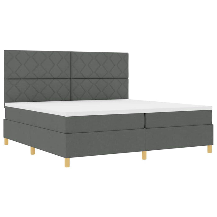 Pat cu arc LED cu headboard Gri închis 200 x 200 cm țesătură - WALTI WALTI