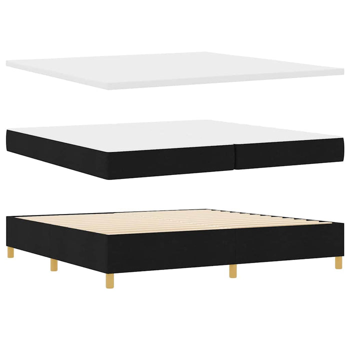 Pat cu arc LED cu saltea Negru 200 x 200 cm țesătură - WALTI WALTI