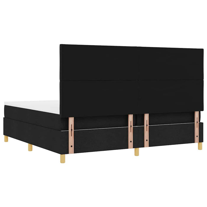Pat cu arc LED cu saltea Negru 200 x 200 cm țesătură - WALTI WALTI