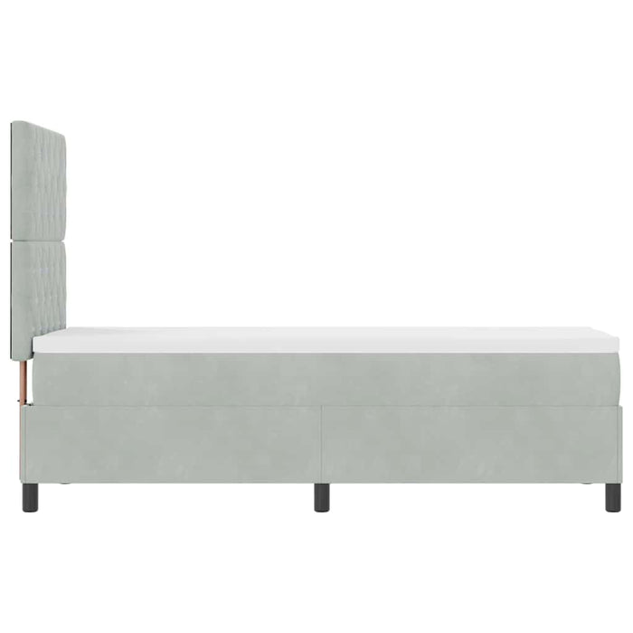 Pat cu arcuri cu saltea Gri deschis 80 x 200 cm Catifea - WALTI WALTI