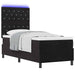 Pat cu arc LED cu saltea cu headboard Negru 80 x 200 cm Catifea - WALTI WALTI