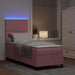 Pat cu arc LED cu saltea cu headboard Roz 80 x 200 cm Catifea - WALTI WALTI