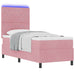 Pat cu arc LED cu saltea cu headboard Roz 80 x 200 cm Catifea - WALTI WALTI