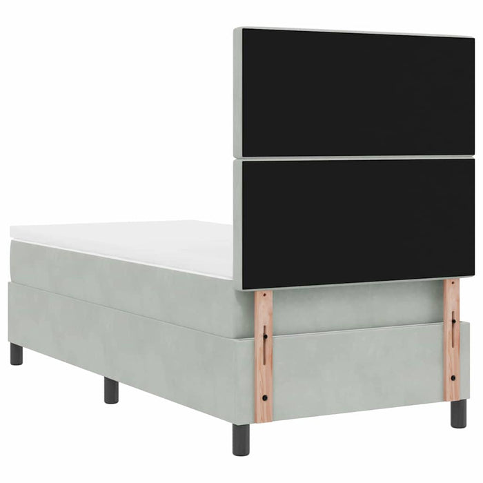 Pat cu arc LED cu saltea Gri deschis 90 x 190 cm țesătură WALTI