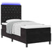 Pat cu arc LED cu saltea Negru 90 x 190 cm țesătură - WALTI WALTI