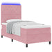 Pat cu arc LED cu saltea cu headboard Roz 90 x 200 cm țesătură - WALTI WALTI