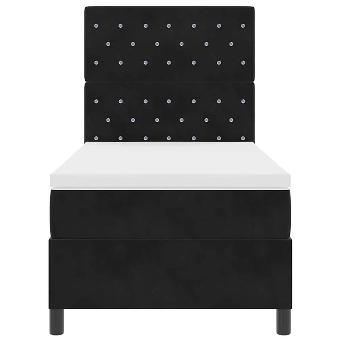Pat cu arc LED cu saltea Negru 100 x 200 cm Catifea - WALTI WALTI