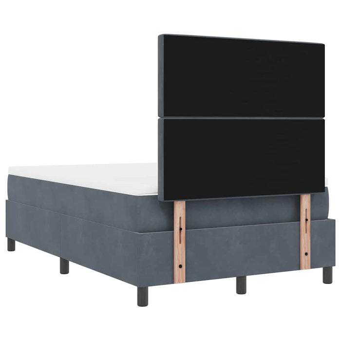 Pat cu arc LED cu saltea Gri închis 120 x 190 cm Catifea - WALTI WALTI