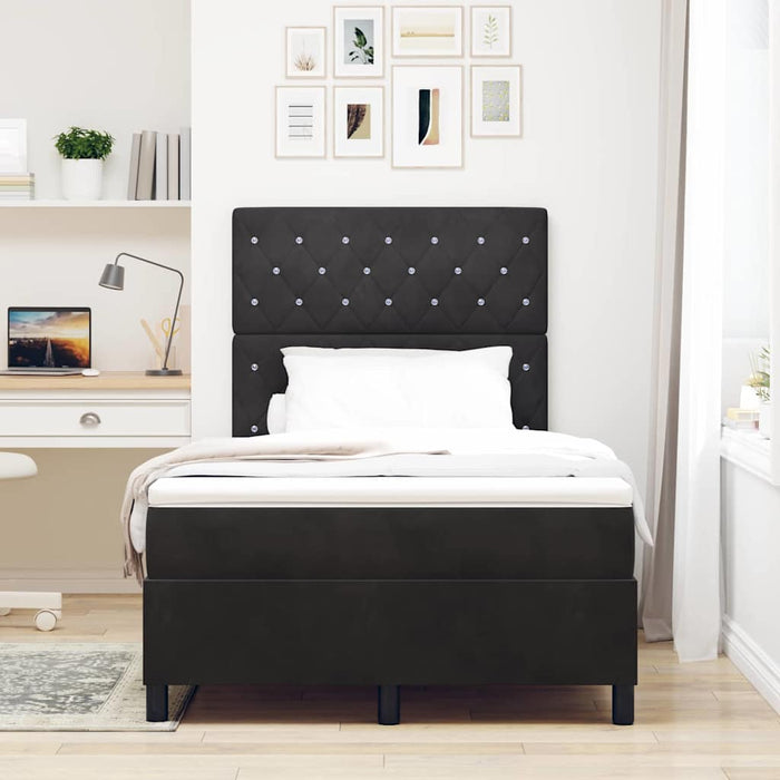 Pat cu arc LED cu saltea Negru 120 x 190 cm Catifea - WALTI WALTI