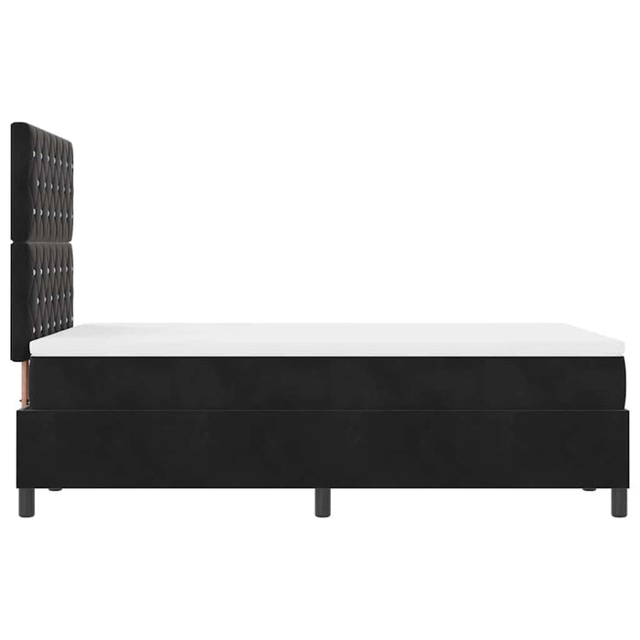 Pat cu arc LED cu saltea Negru 120 x 190 cm Catifea - WALTI WALTI