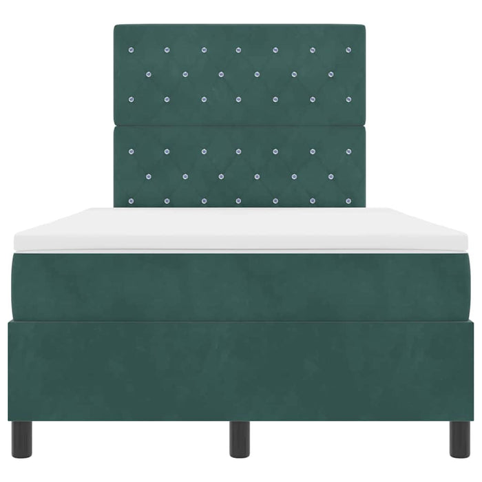 Pat cu arc LED cu saltea Verde închis 120 x 190 cm țesătură - WALTI WALTI